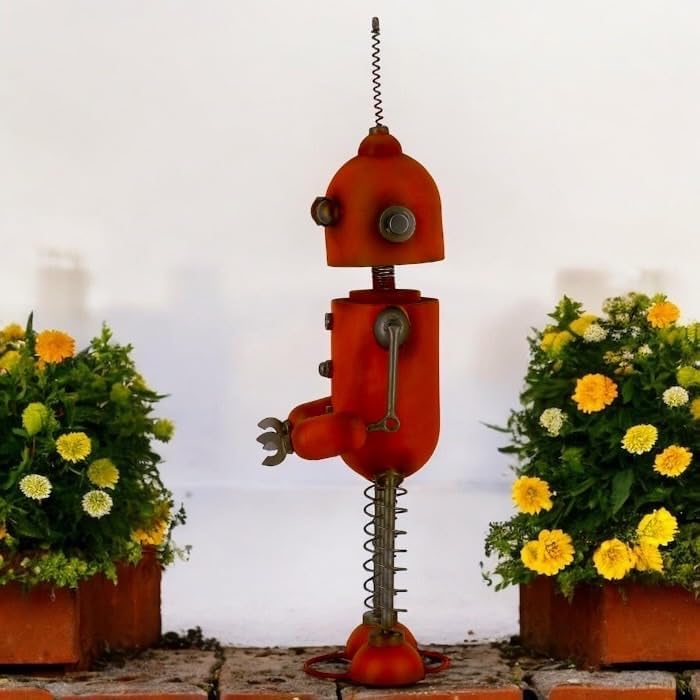 大きなロボット ブリキ製 ガーデニング レトロ お庭づくり 園芸